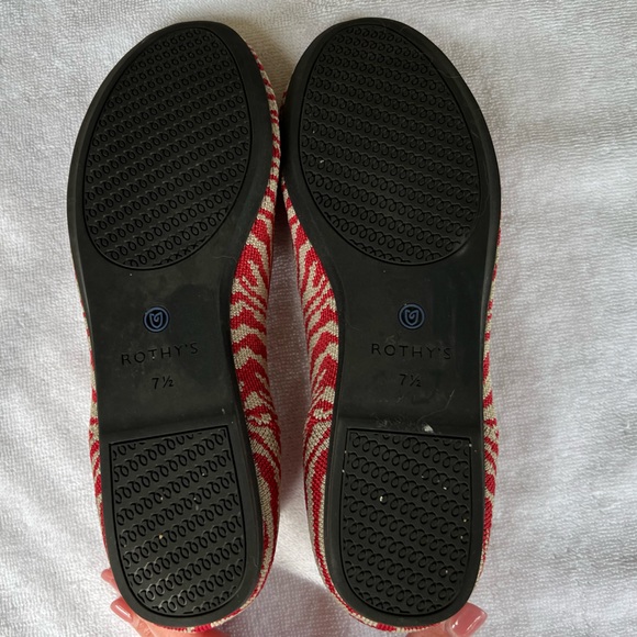 Rothy’s Red Zebra Loafers, Size 7.5, VGUC - Picture 2 of 9